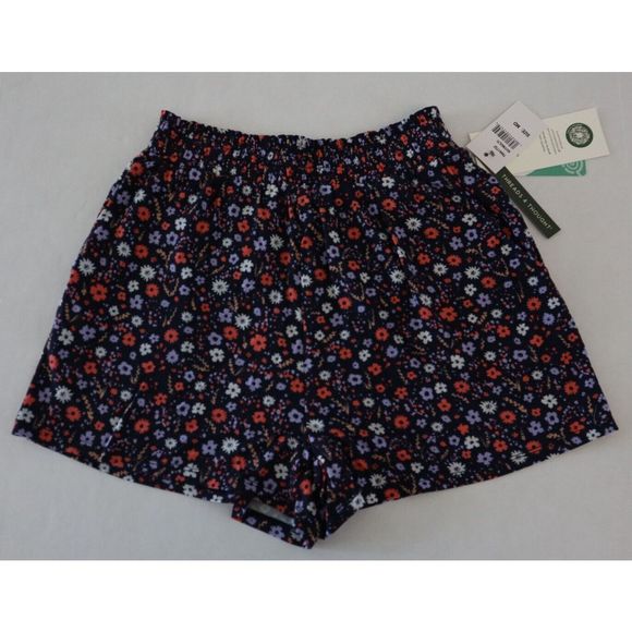 Threads 4 Thought TWA1752 Women's Sz M Navy Multi Floral Print Gwyneth Shorts - Picture 1 of 7